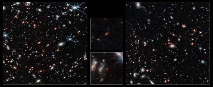 تلسکوپ جیمز وب دو تا از قدیمی ترین کهکشان های کیهان را کشف کرد| تکلی تلسکوپ جیمز وب دو تا از قدیمی ترین کهکشان های کیهان را کشف کرد| تکلی
